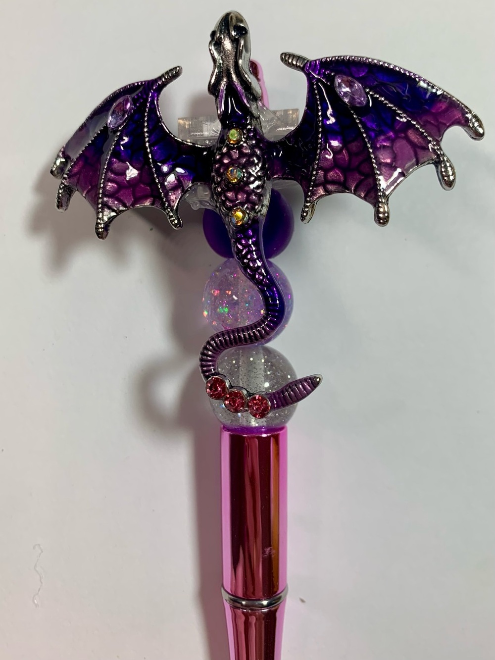 Hand Crafted Purple and Pink Dragon Pen